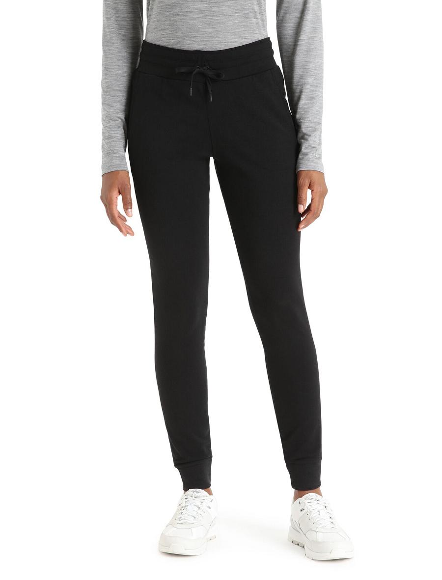 Black Women\'s Icebreaker Merino Crush Pants | USA 1520RVDW